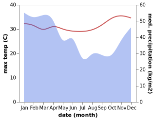 temperature and rainfall during the year in Pai