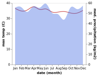 temperature and rainfall during the year in Sungaiduri