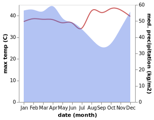 temperature and rainfall during the year in Batanghari