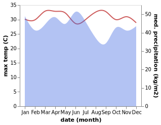 temperature and rainfall during the year in Passi