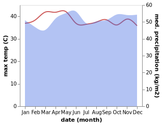 temperature and rainfall during the year in Deli Tua