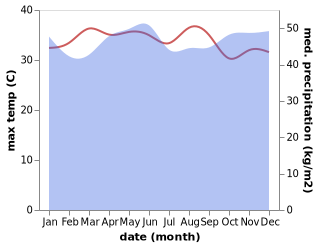 temperature and rainfall during the year in Pane Tongah