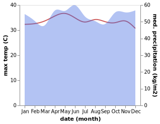 temperature and rainfall during the year in Bengkalis