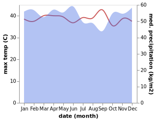 temperature and rainfall during the year in Pontianak