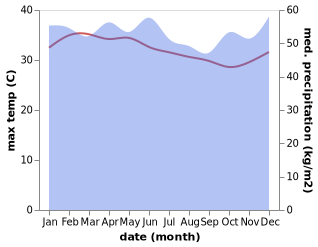 temperature and rainfall during the year in Lubukbasung