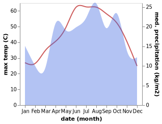 temperature and rainfall during the year in Jam