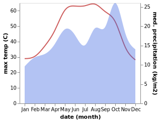 temperature and rainfall during the year in Al Mishkhab