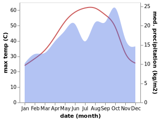 temperature and rainfall during the year in Hit