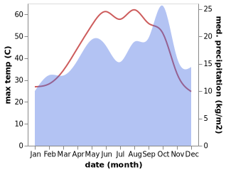 temperature and rainfall during the year in Al Musayyib