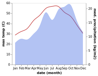 temperature and rainfall during the year in Be'er Ora