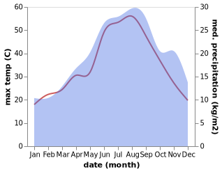 temperature and rainfall during the year in Borgo Celano