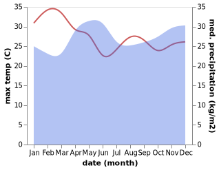 temperature and rainfall during the year in Kisii