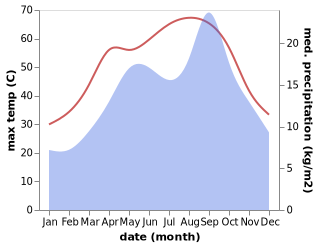 temperature and rainfall during the year in Al Jadid