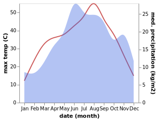 temperature and rainfall during the year in Basino Selo