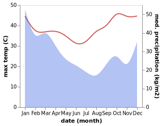 temperature and rainfall during the year in Ambovombe