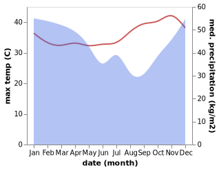 temperature and rainfall during the year in Antsohimbondrona