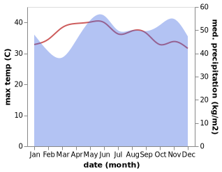 temperature and rainfall during the year in Marang