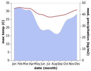 temperature and rainfall during the year in Albion