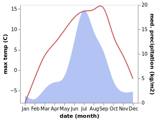 temperature and rainfall during the year in Turt