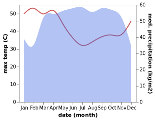 temperature and rainfall during the year in Odoro-Ikpe