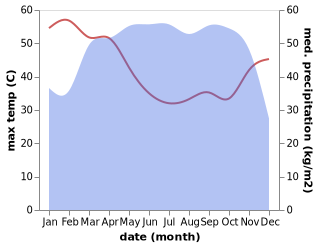 temperature and rainfall during the year in Ajalli