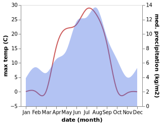 temperature and rainfall during the year in Dale