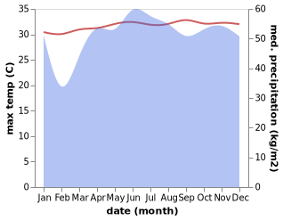 temperature and rainfall during the year in Balabagan