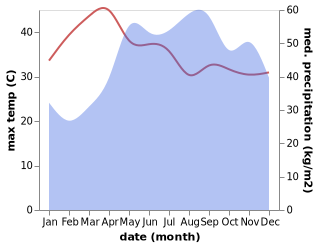 temperature and rainfall during the year in Maragondon