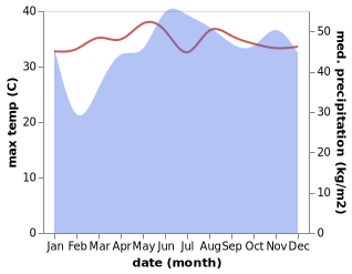 temperature and rainfall during the year in Binucayan