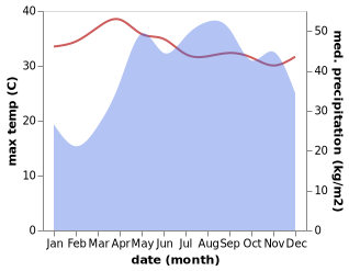 temperature and rainfall during the year in Salvacion I