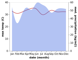 temperature and rainfall during the year in Sigaboy