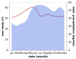 temperature and rainfall during the year in Basey