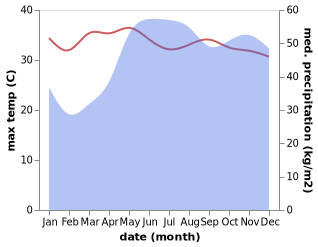 temperature and rainfall during the year in Alemanguan