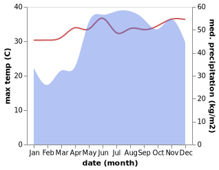 temperature and rainfall during the year in Coron