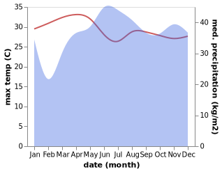 temperature and rainfall during the year in Binitinan