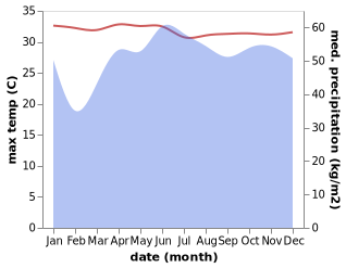 temperature and rainfall during the year in Imelda