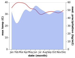 temperature and rainfall during the year in Talisayan