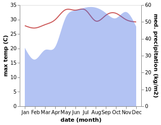 temperature and rainfall during the year in Tinogboc