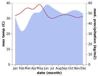 temperature and rainfall during the year in Dalangin