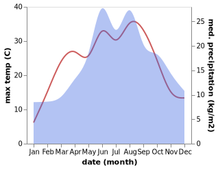 temperature and rainfall during the year in Cisek