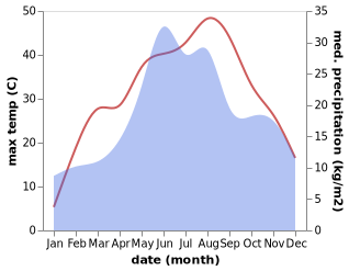 temperature and rainfall during the year in Namoloasa