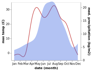 temperature and rainfall during the year in Kochki