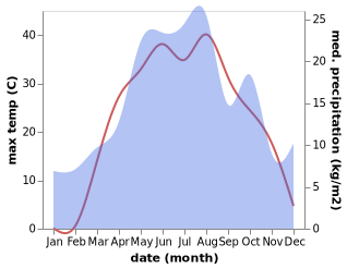 temperature and rainfall during the year in Log