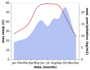 temperature and rainfall during the year in Suwayr