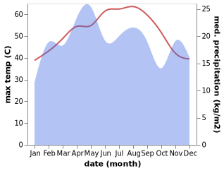 temperature and rainfall during the year in As Sulayyil