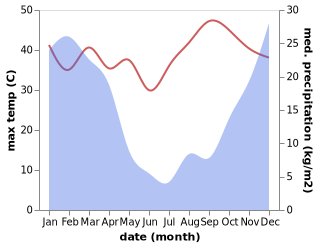 temperature and rainfall during the year in Witbank