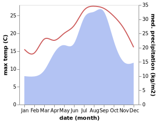 temperature and rainfall during the year in Ador