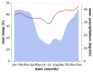 temperature and rainfall during the year in Big Bend