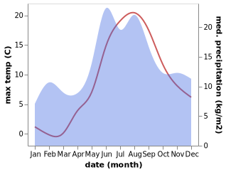 temperature and rainfall during the year in Bara