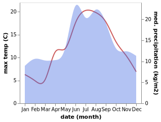 temperature and rainfall during the year in Bjorko